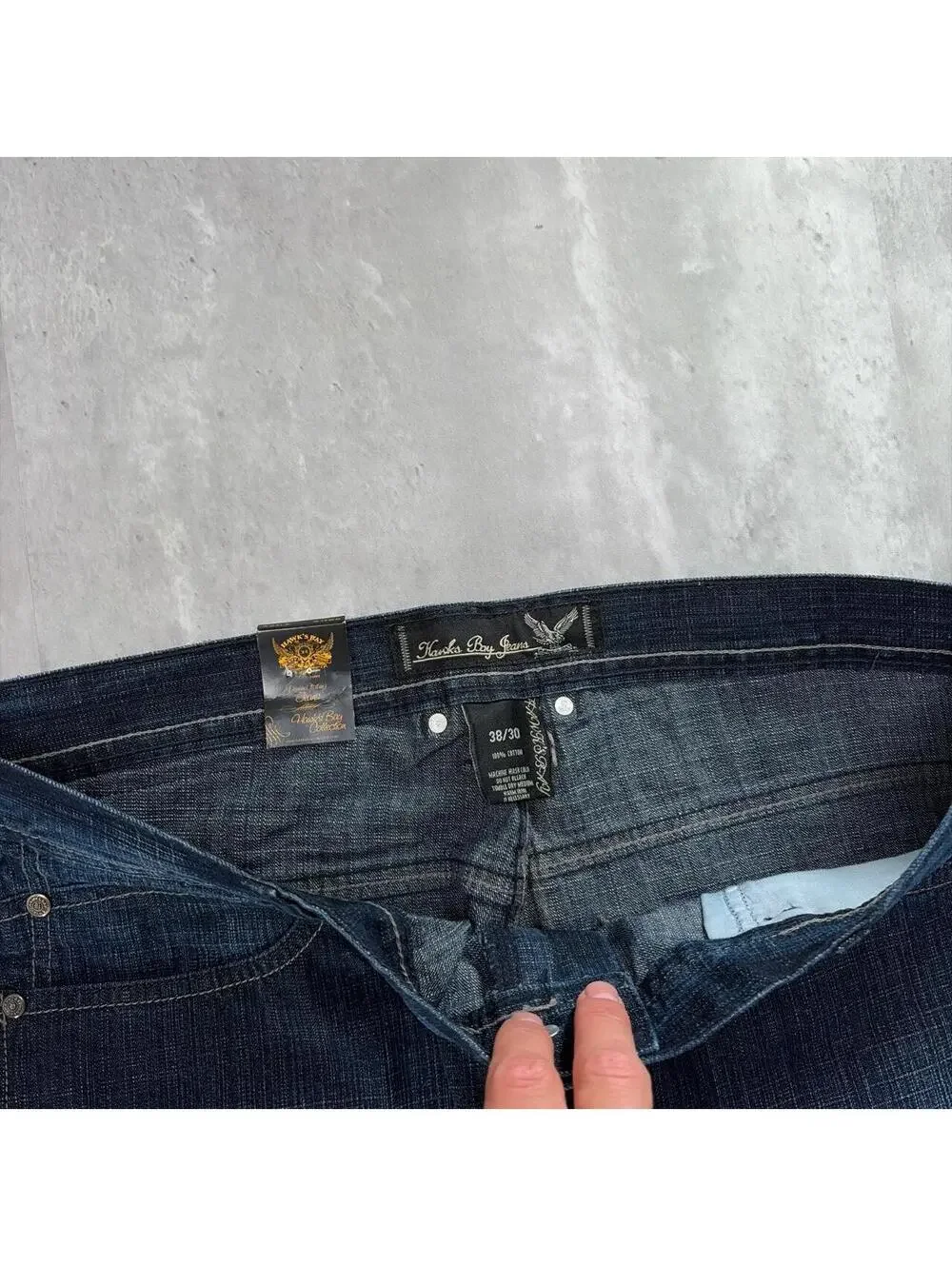 Y2K Dark Wash Hawk’s Bay Jeans Grunge Gothic Deadstock Baggy Denim Jeans